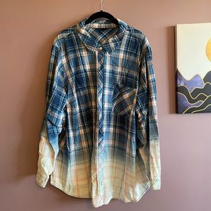 Torrid Ombré Dye Plaid Shirt
